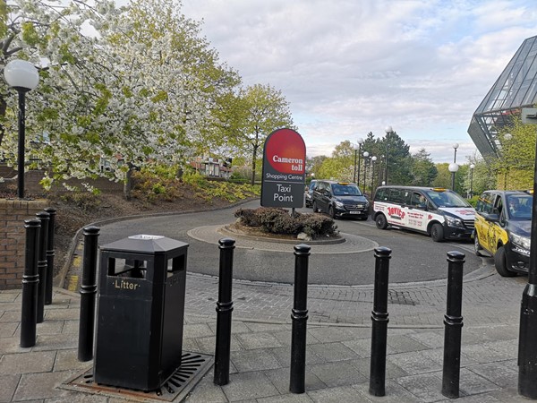 Taxi rank at the north entrance.