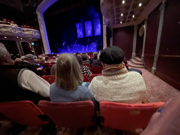 Image of audience members watching a stage
