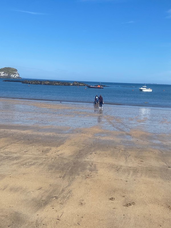 Picture of people by the sea on North Berwick beach