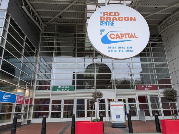 Image of rear entrance to the Red Dragon Centre