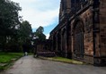 Outside view of church and path from disabled parking area