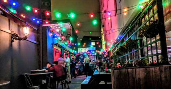 View of the Secret Garden behind Filthy McNasty