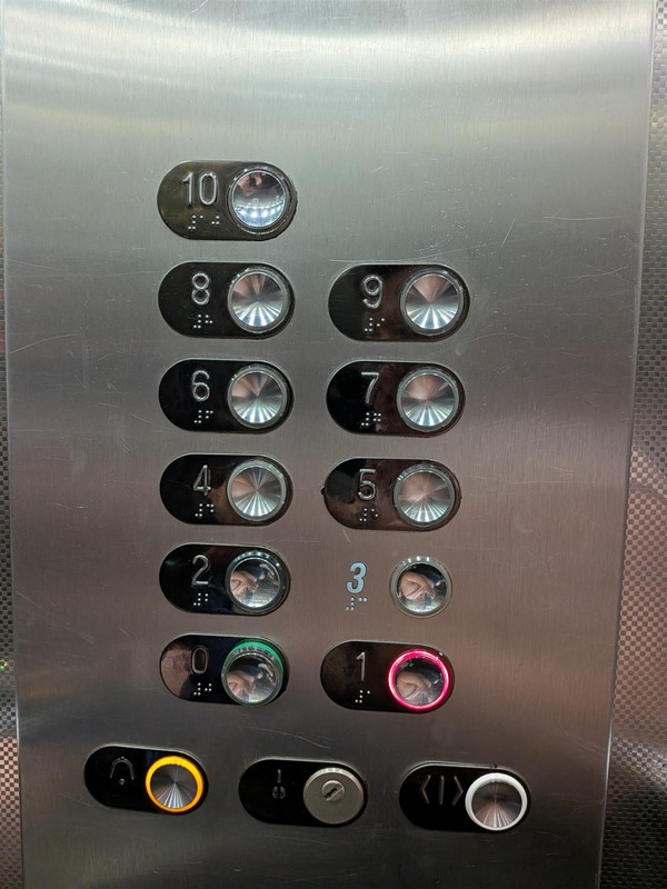 image of buttons inside the lift