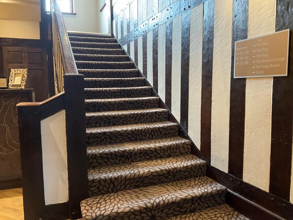 Elegant staircase with wide steps