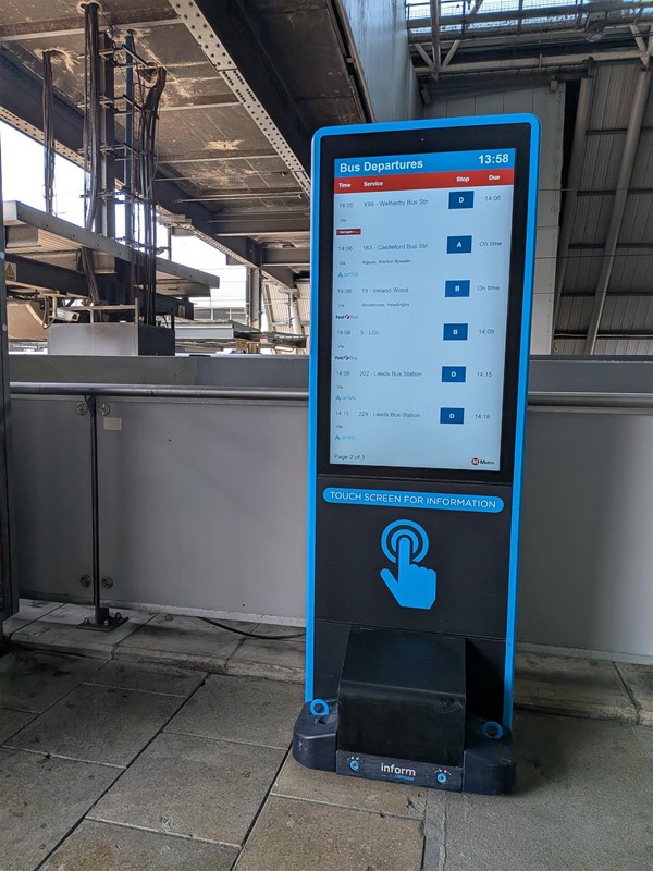 image of info touch screen on the platform