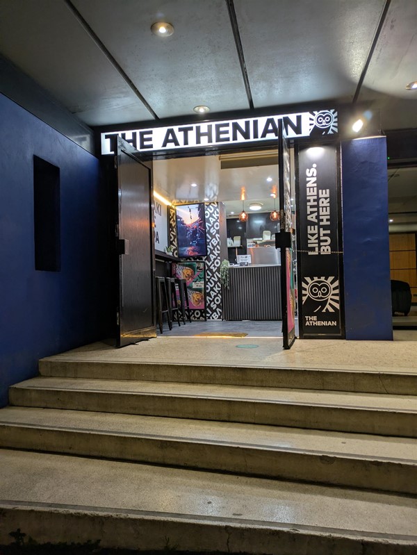 Image of entrance atop stairs