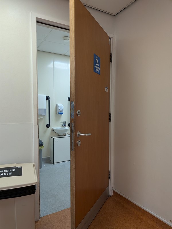 image of door to accessible bathroom Jubilee wing