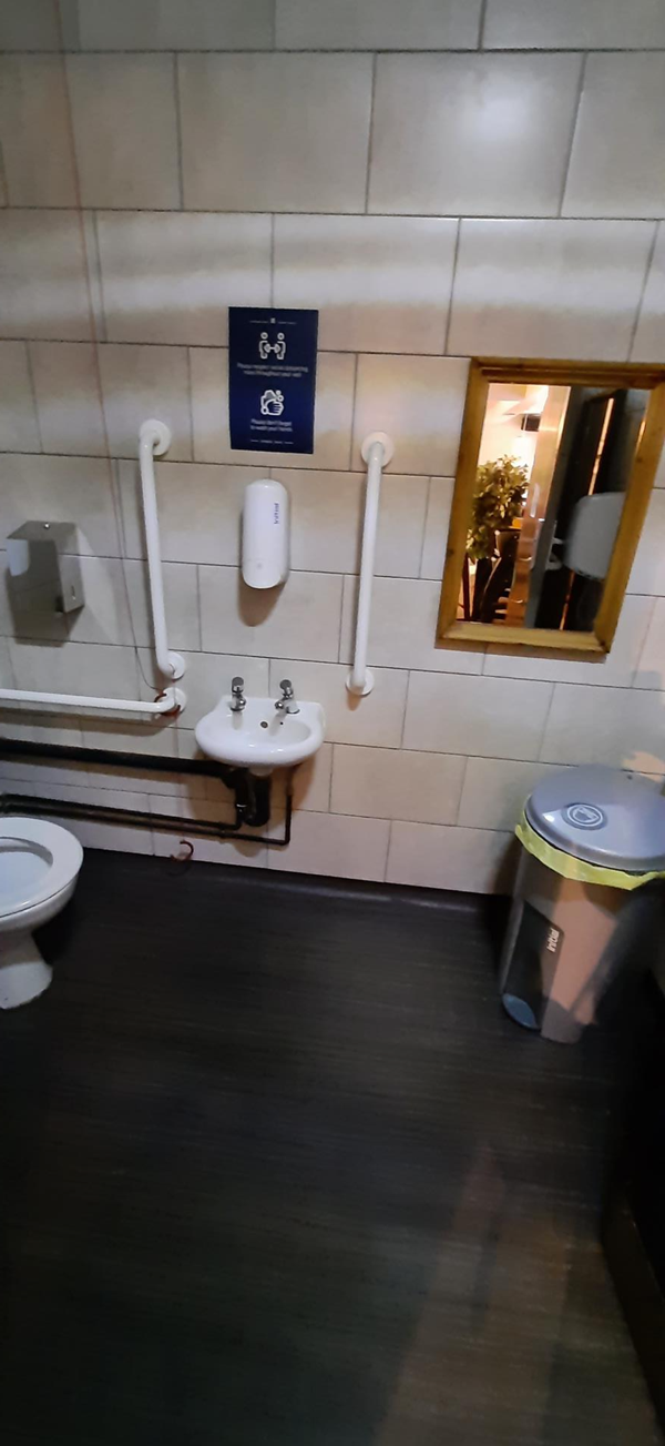 Inside the accessible toilet