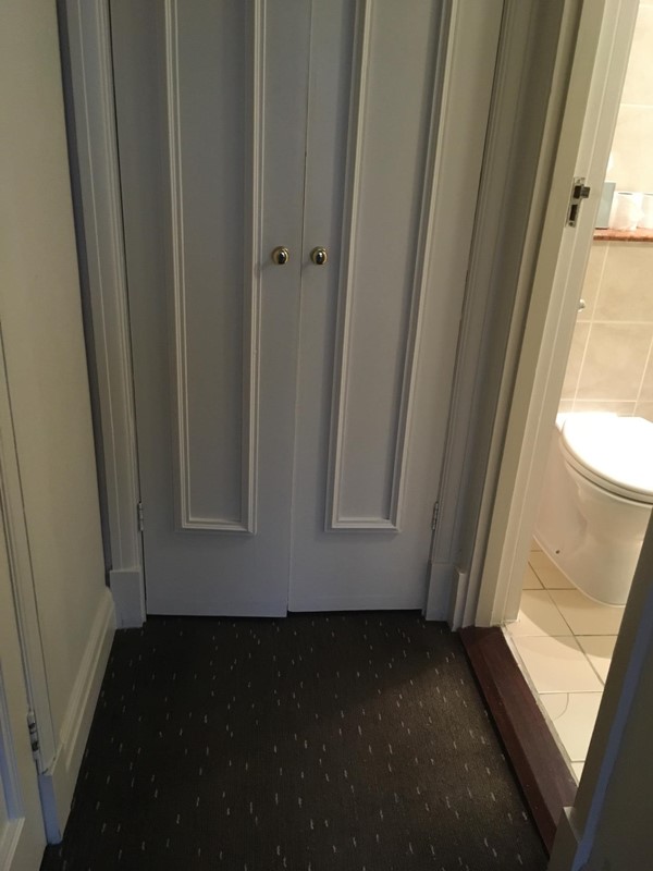 Photo of the entrance to the toilet, too tight a turn for my wheelchair!