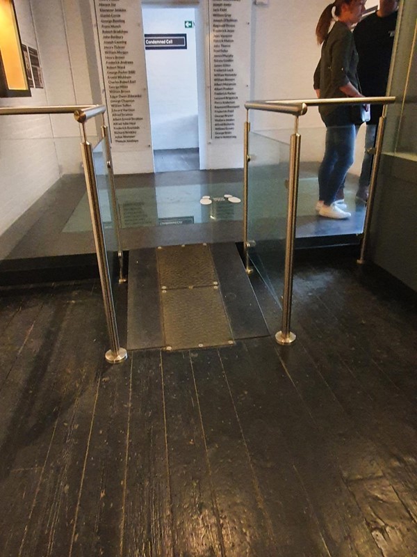 Ramped entrance to the condemned cell