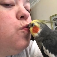 Burtie kissing Lisa