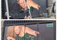 These are 2 photos of the progression of an artwork on boards. It's of a lady with red hair lying down next to a pool of water. She has a green slip dress on. She has her hands gently in the water looking for her ting. She is looking down into the water and looks pensive.