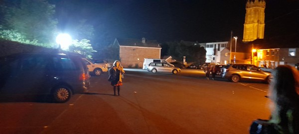 Picture of a car park at night