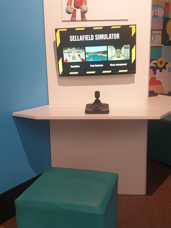 Interactive exhibit with removable seating
