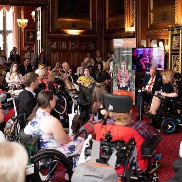 Muscular Dystrophy UK #Trailblazersat10 celebration at Parliament marking 10yrs of campaigning. Most wheelchair users even in the House of Commons?