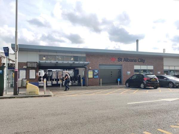 One of the two station buildings.