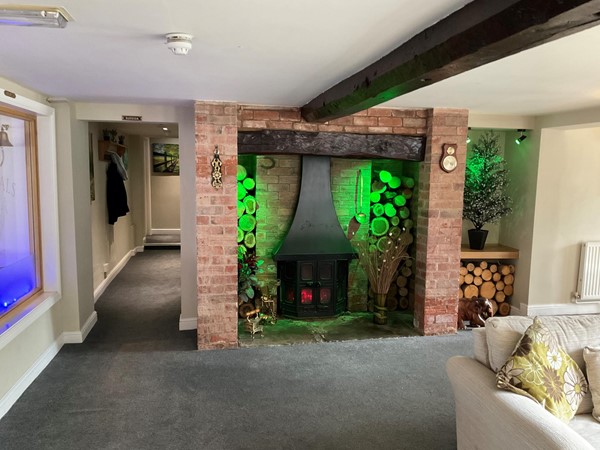 Open fireplace and wood burner