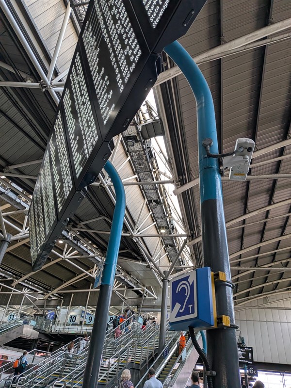 image of departure screens and hearing loop