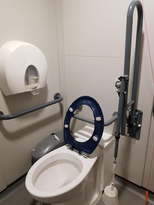Toilet in main reception of Royal Derby Hospital