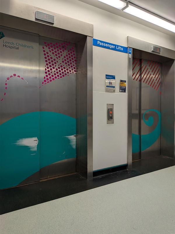 image of lifts in the Clarendon Wing
