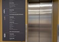 image of lift and list of amenities by floor