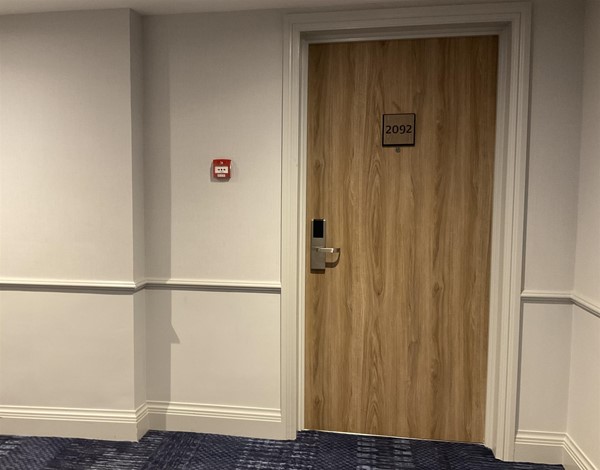 Image of a toilet door