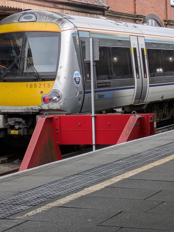 Image of platform 1 where a train is waiting