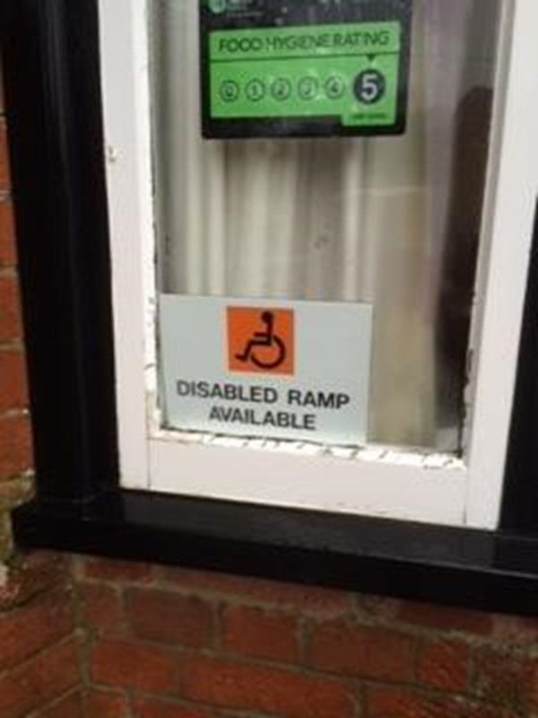 Picture of The Royal Oak, Fritham - Disabled ramp available sign