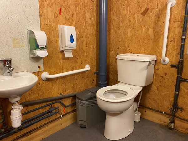 One of the accessible toilets; this is in the 'Barn' (so possibly a bit more rustic than the other one, which I didn't use); the other one is in the cafe.