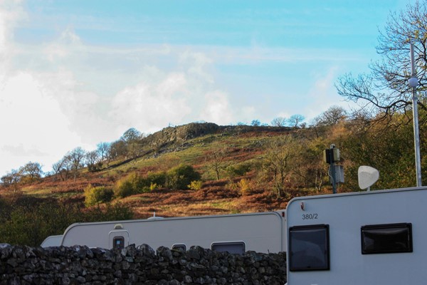 View towards the top of the site with beautiful hills in the background.