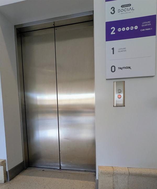 Image of lift access and signage