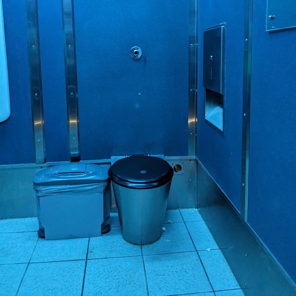 Another image of the unisex toilet.