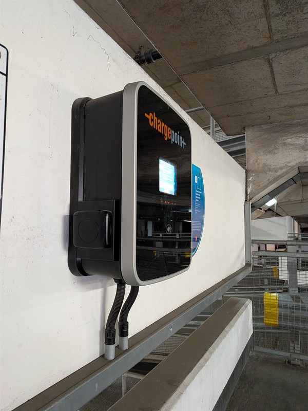 image of left side of electric vehicle charging point