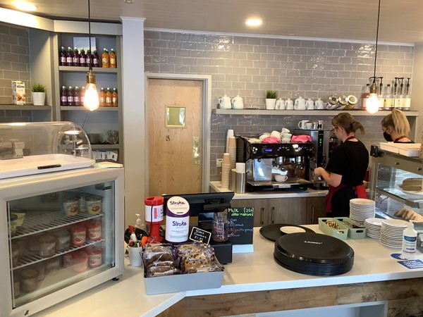 (12) small but very clean service cafe counter