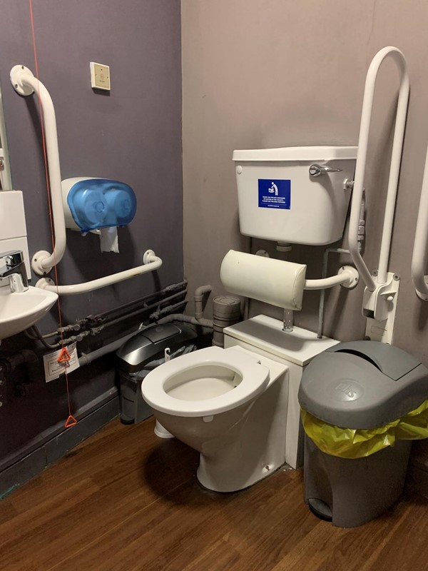 View inside accessible toilet