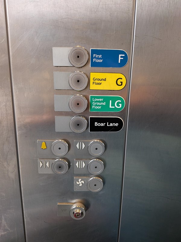 image of buttons inside the lift