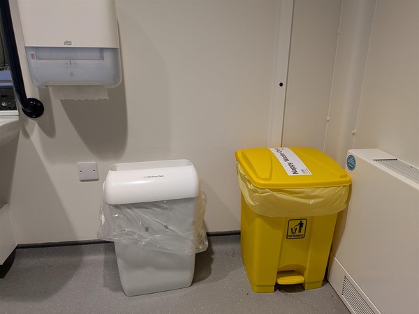 Image of bins in Changing Places toilet