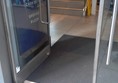 Large step and then stairs to 1st floor from Strand entrance