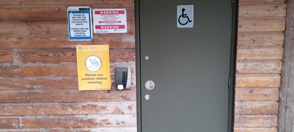 Picture of accessible toilet door