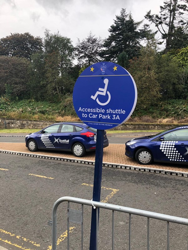 Picture of accessible shuttle sign