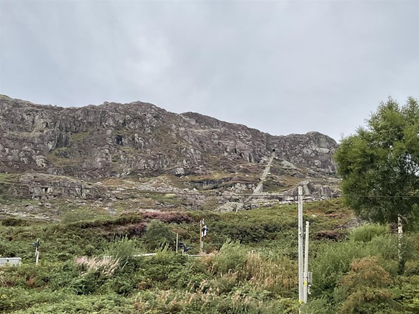 The stepped slopes above the village.