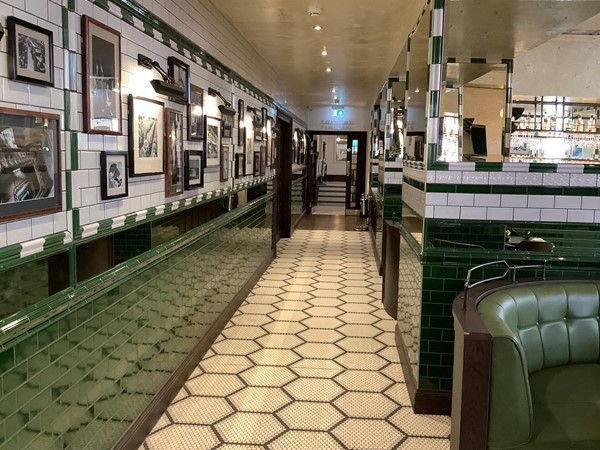 Corridor area in the restaurant.