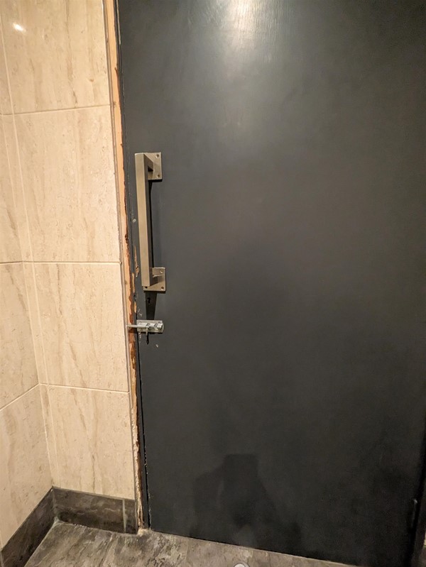 Image of accessible toiletdoor from the inside