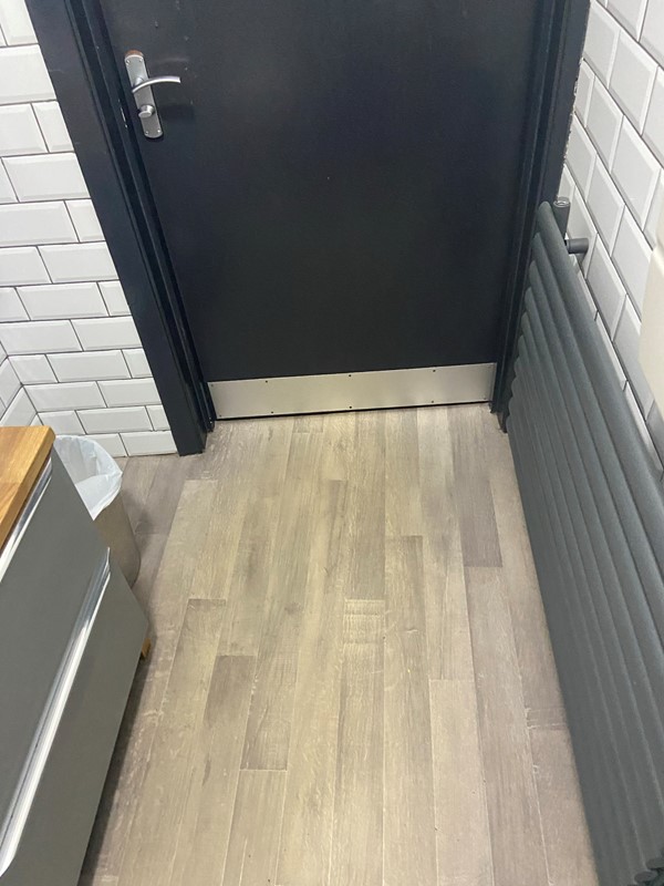 Narrow space in toilets with limited space to turn a wheelchair