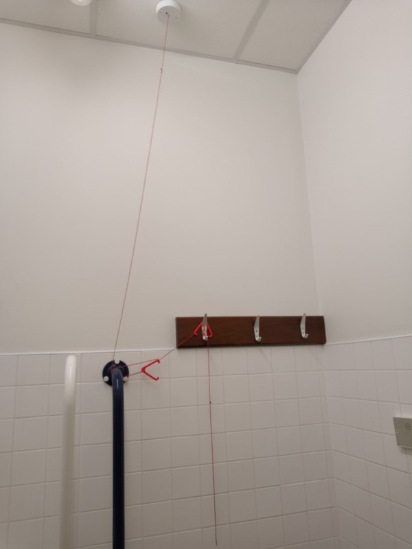 Tied up emergency cord