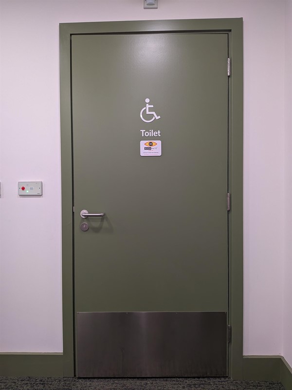 image of the door to the accessible bathroom