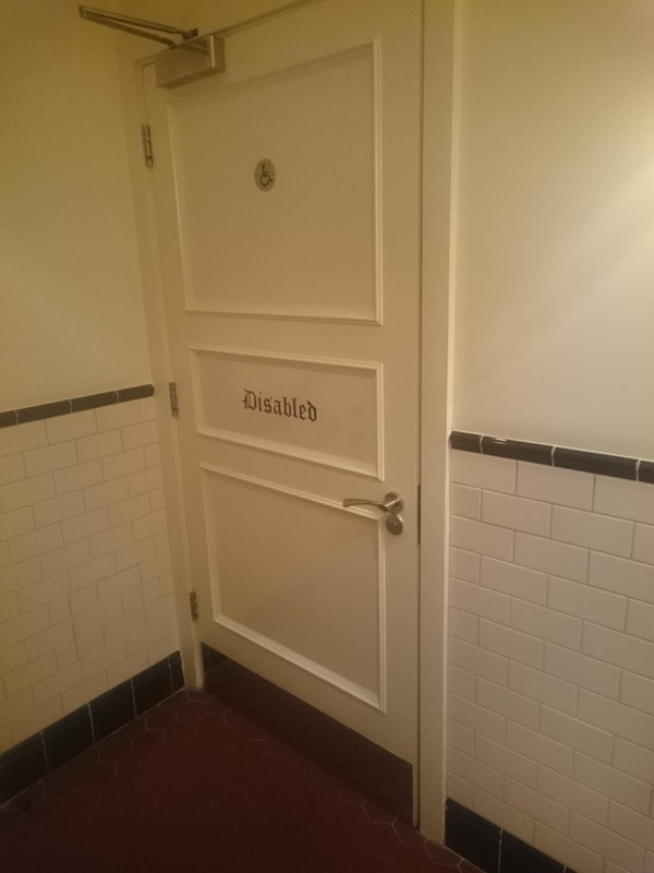Picture of the accessible toilet door
