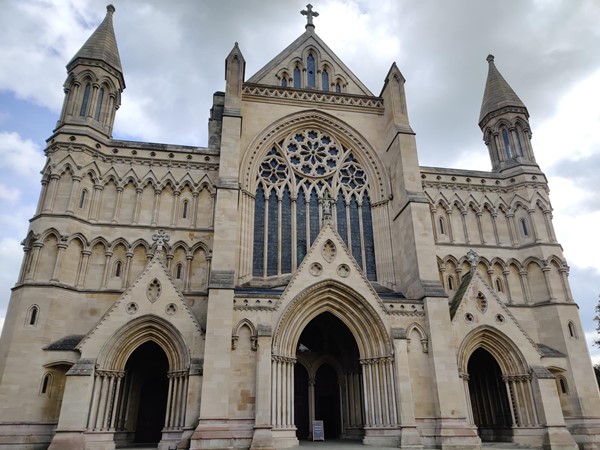 The west facade of the cathedral, an unfortunate Victorian addition, the original facade was much more in keeping with the rest of the building, as very old photos reveal.