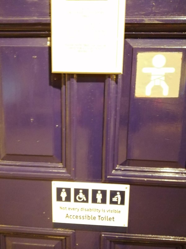 Accessible door signage.