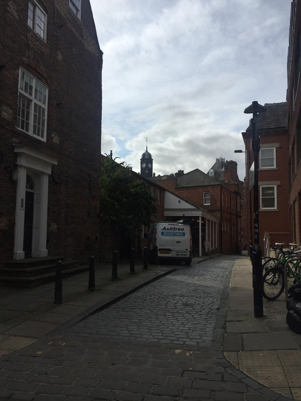 The meeting house from the top of Friargate